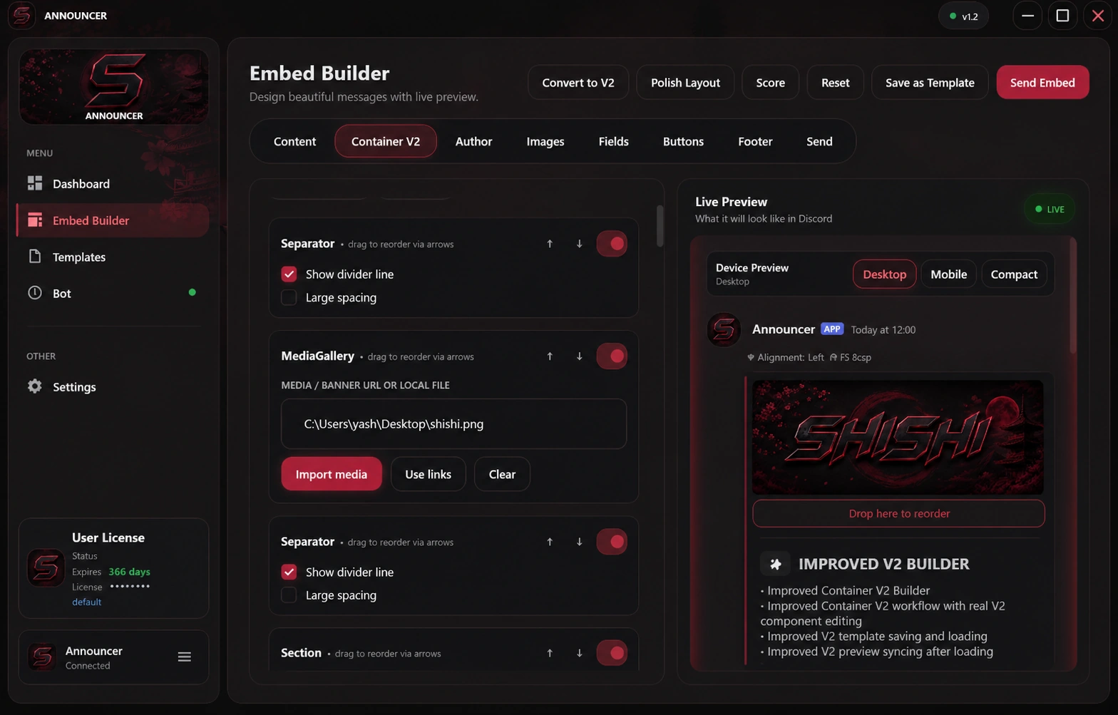 Announcer App